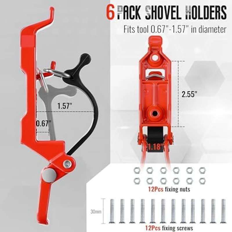 Shovel Holder Ax Holder Kit Roof Rack 6 PCS For Car Truck Boat Militaryequipment And Tools tool mounting bracket car exterior parts