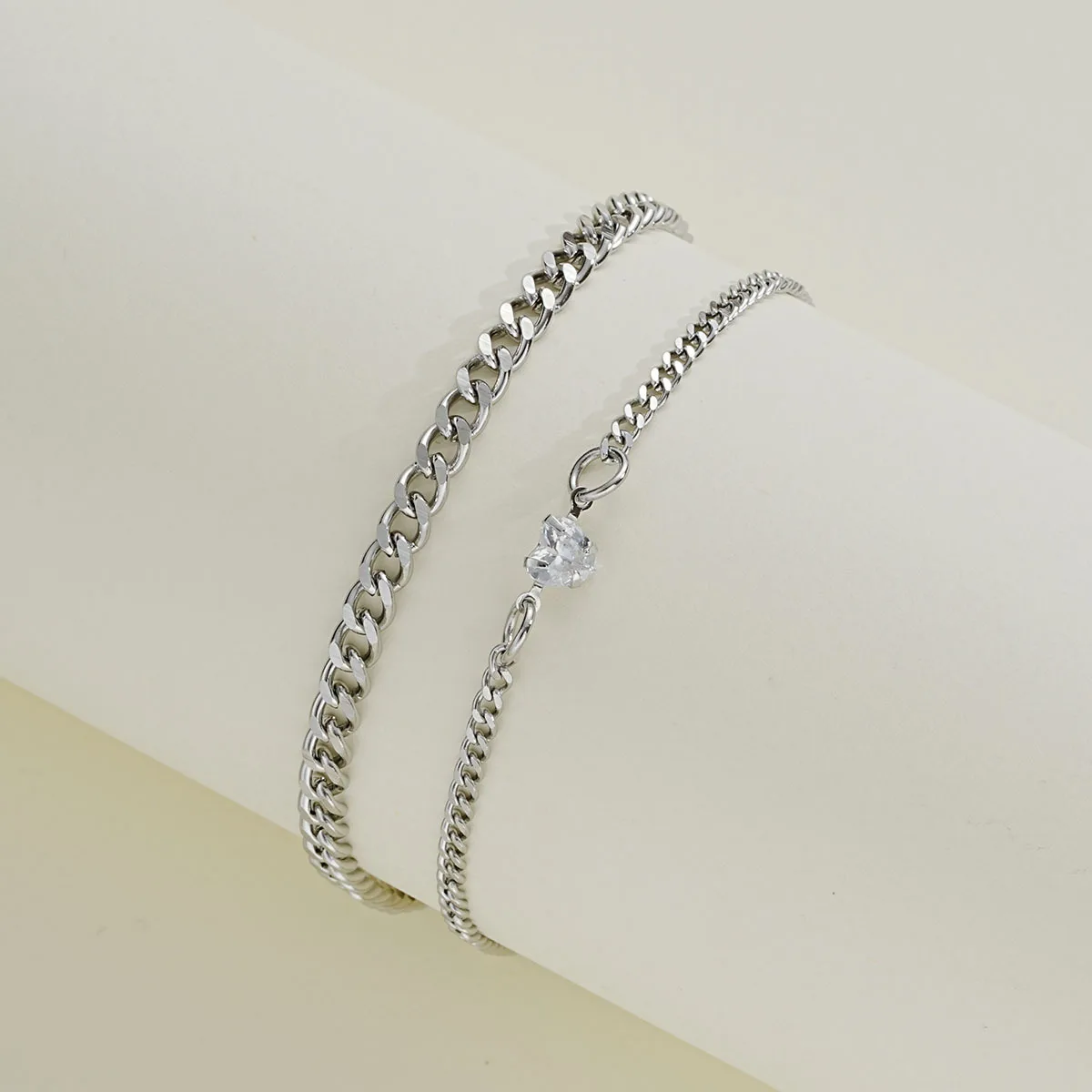 Jewellery Bracciale In Acciaio Inossidabile Da Uomo E Donna: Lunghezza 22 Cm, Lucido