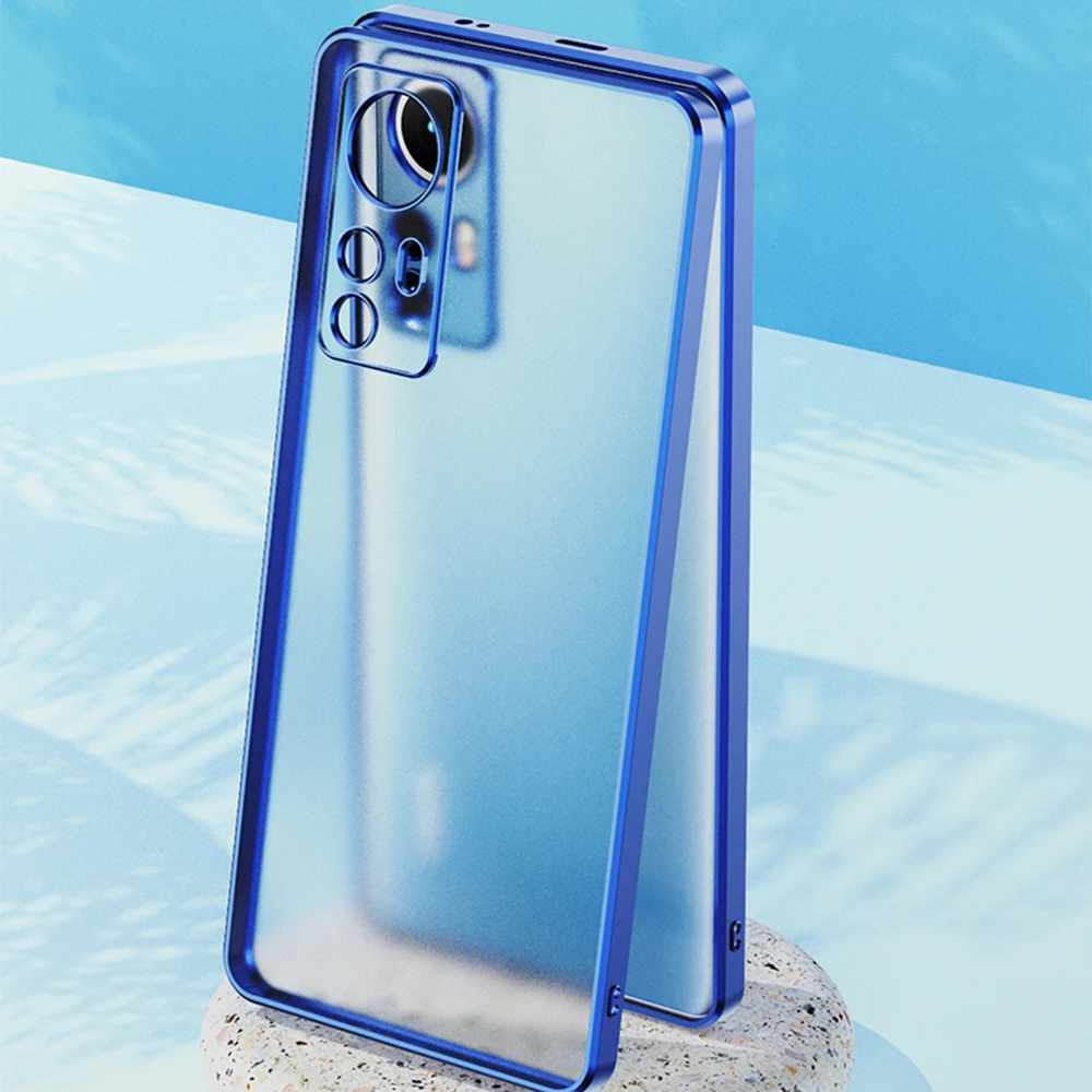 Luxuriöse, galvanisierte Telefonhülle für Xiaomi Mi 12S 12 Pro, transparente, matte TPU-Hülle, Funda für Xiaomi 12S 12X 12, Anti-Fal_voghion.com