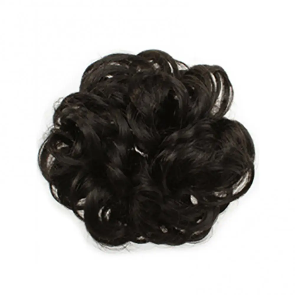 Synthetic Fiber Curly Chignon Fake Hair Extension Bun Wig Hairpiece for Women