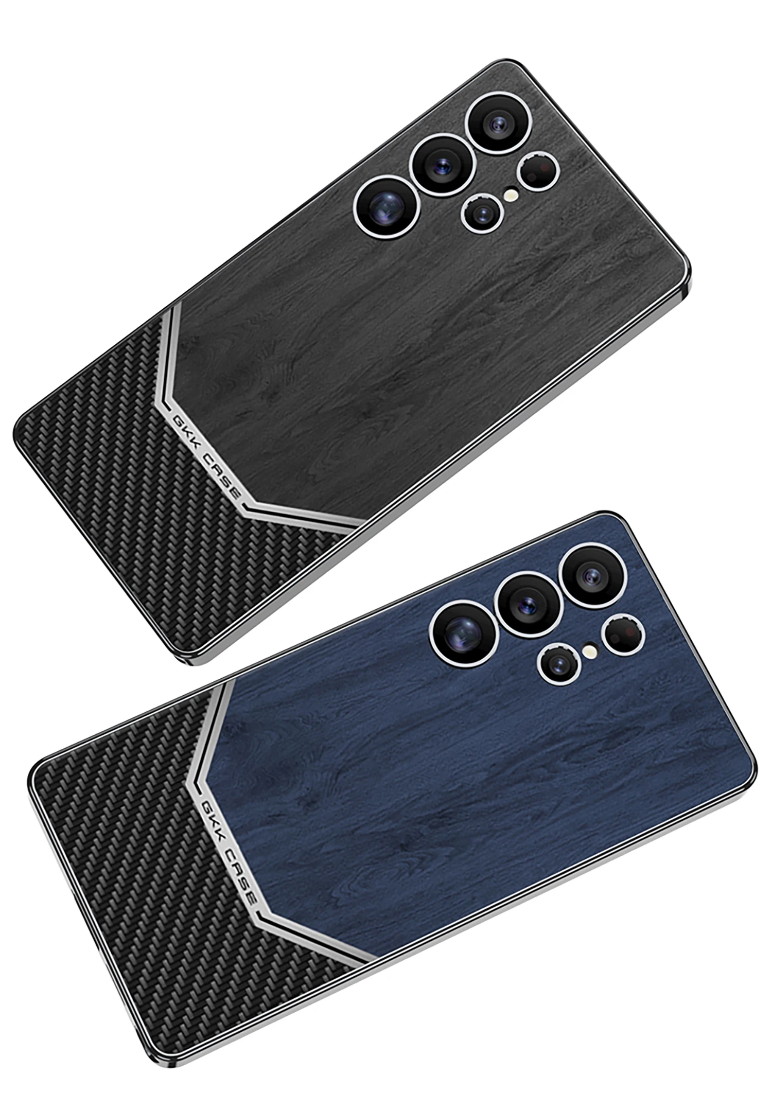Frosted Wood Pattern Case For Samsung Galaxy S25 S24 S23 Ultra Luxury Plating Sh