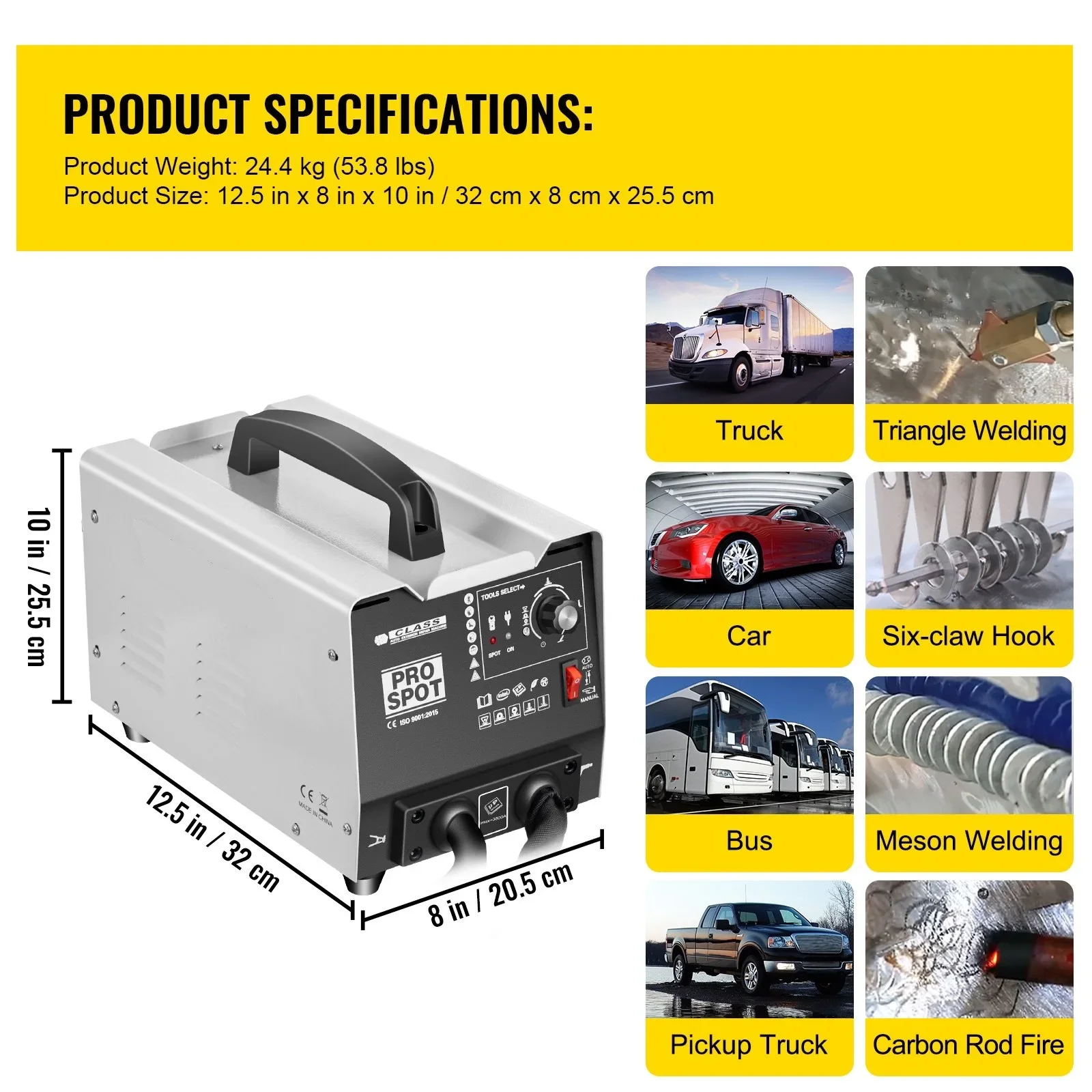 Autory 3500A Car Dent Puller Spot Welder 1.8kw Automobile Body Sheet Metal Repair Welding Machine Pulling Dent Forming 5 Modes