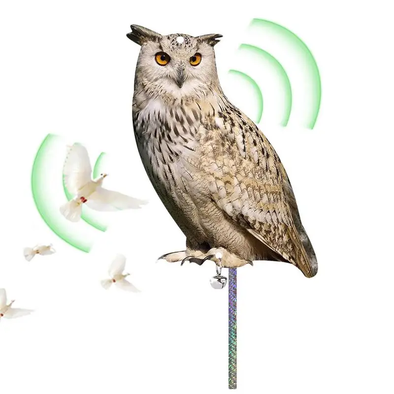 

Acrylic Owl Bird Repeller Simulation Owl Laser Reflective Fake Owl Decoy to Scare Birds Away Scarecrow Decoy Home Garden Decor