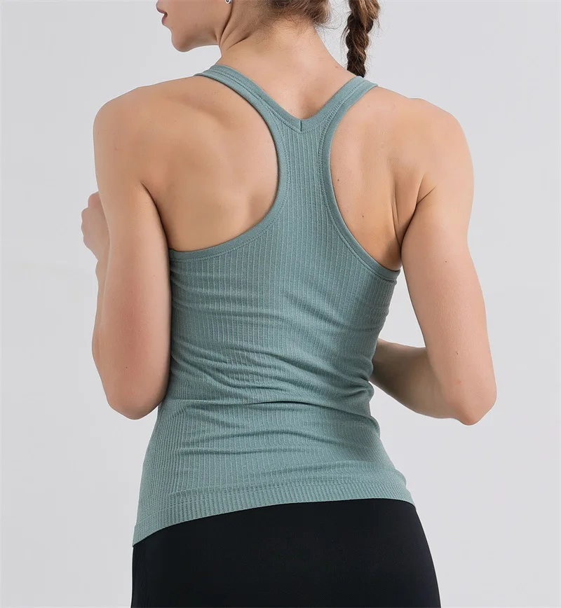 New Style Sports Vest with Chest Pad for Women To Wear High Elastic Racer Back All-in-one Yoga Vest