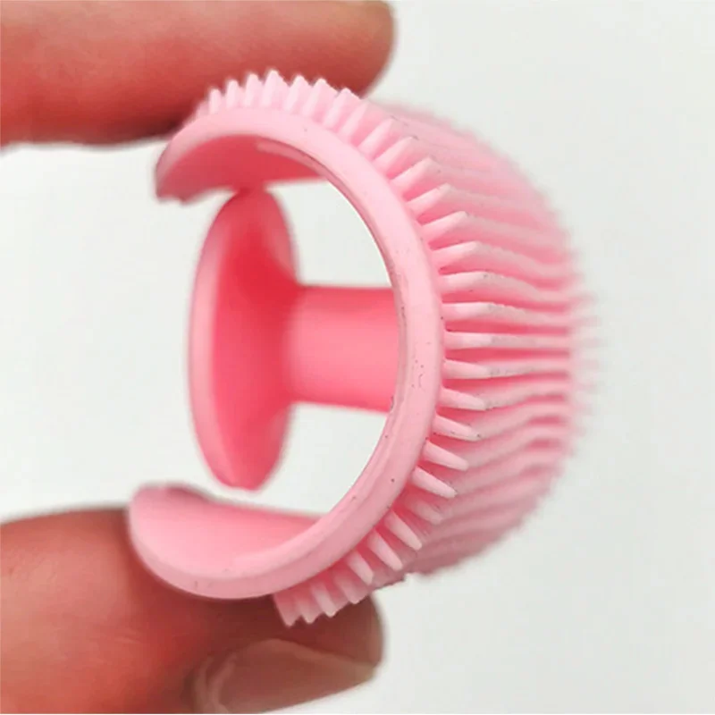 Silicone shampoo brush for baby infant bathing soft silicone boys kids shower brush head hair washing massage brushes wipe comb
