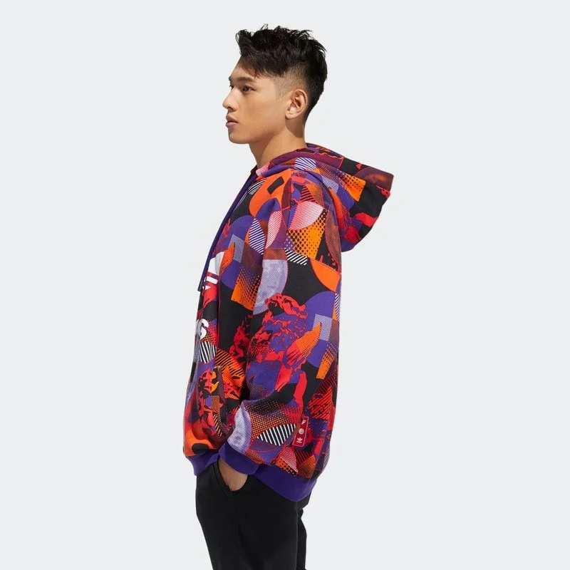 Adidas Hoodies Men Breathable, Rich Patterns, Printing and A Big Pocket on The Front, Drawstring Hooded Sweatshirt