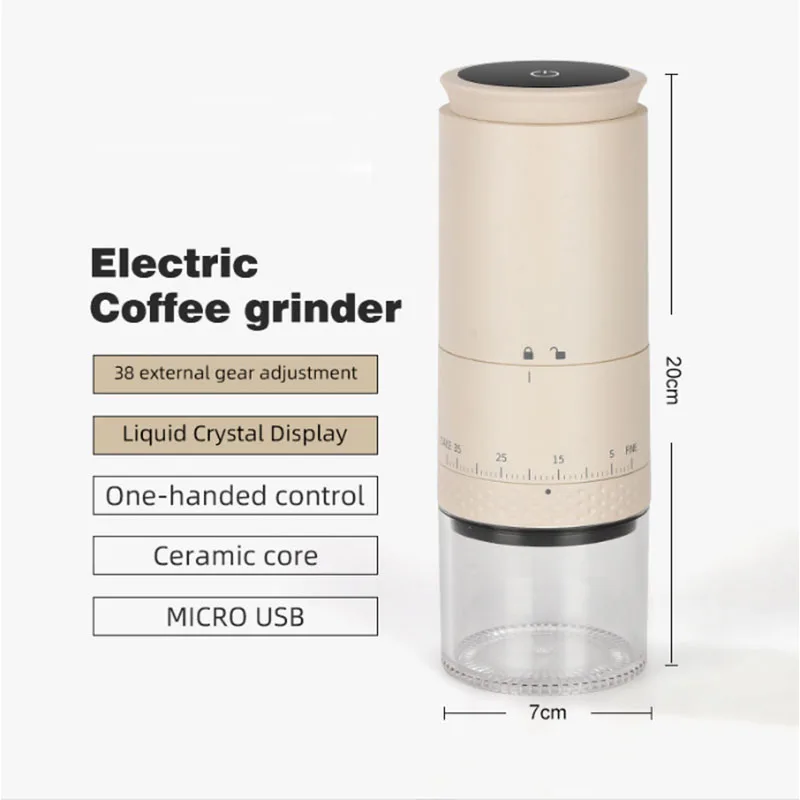 1500mAh Electric Coffee Grinder Externally Adjustable Type-C Charging Coffee Burr Grinder Bean Grinding Machine Maker electric grinder,coffee grinder