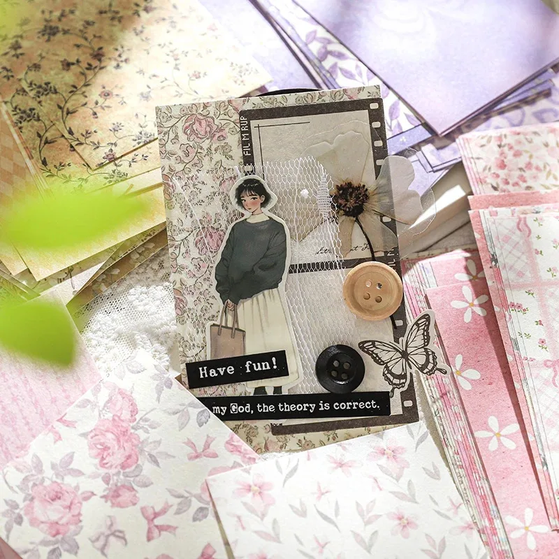 50-Piece Decorative Journaling and Scrapbooking Paper Set