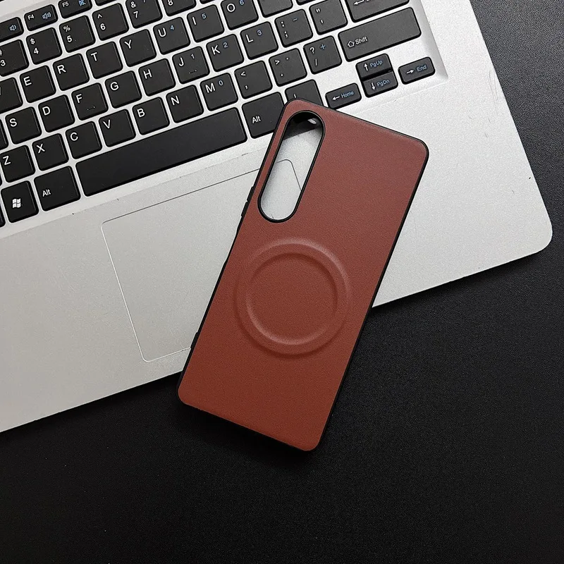 Luxury PU Leather MagSafe Magnetic Phone Case - Wireless Charging Shockproof Cover