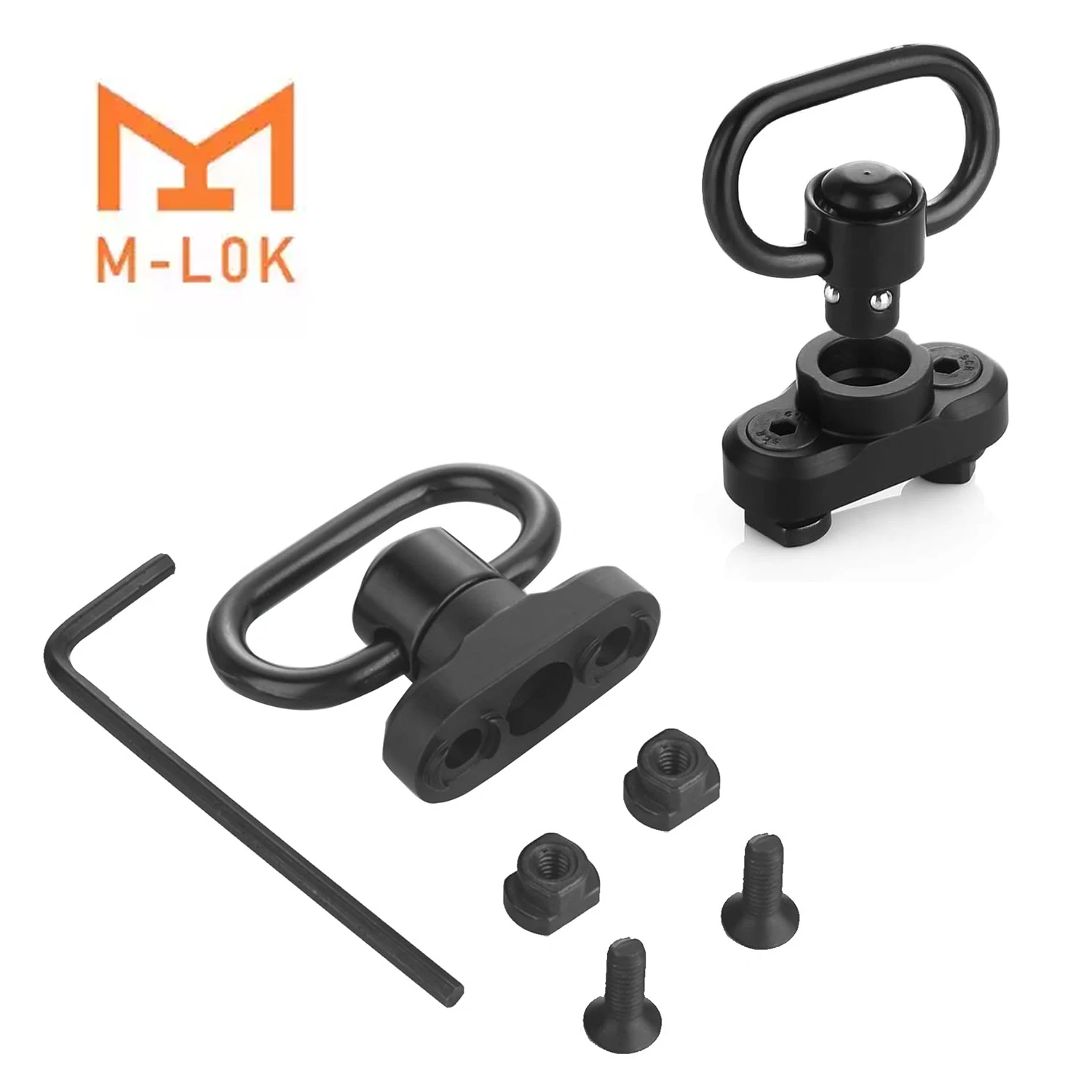 1.25&rdquo; QD Sling Swivel Mount Heavy Duty Quick Detach Push Button Swivels M-LOK Two Point Sling 360&deg;Rotatable Easy to Mount QD