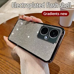 Gradient Glitter Plating Soft Phone Case for OnePlus ACE2 (Black)