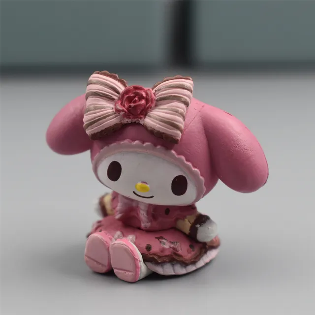 New My Melody Anime Figure Kawaii Melody Kuromi Kt Cat Pvc Action Figures Collection Materials Gifts For Children 5