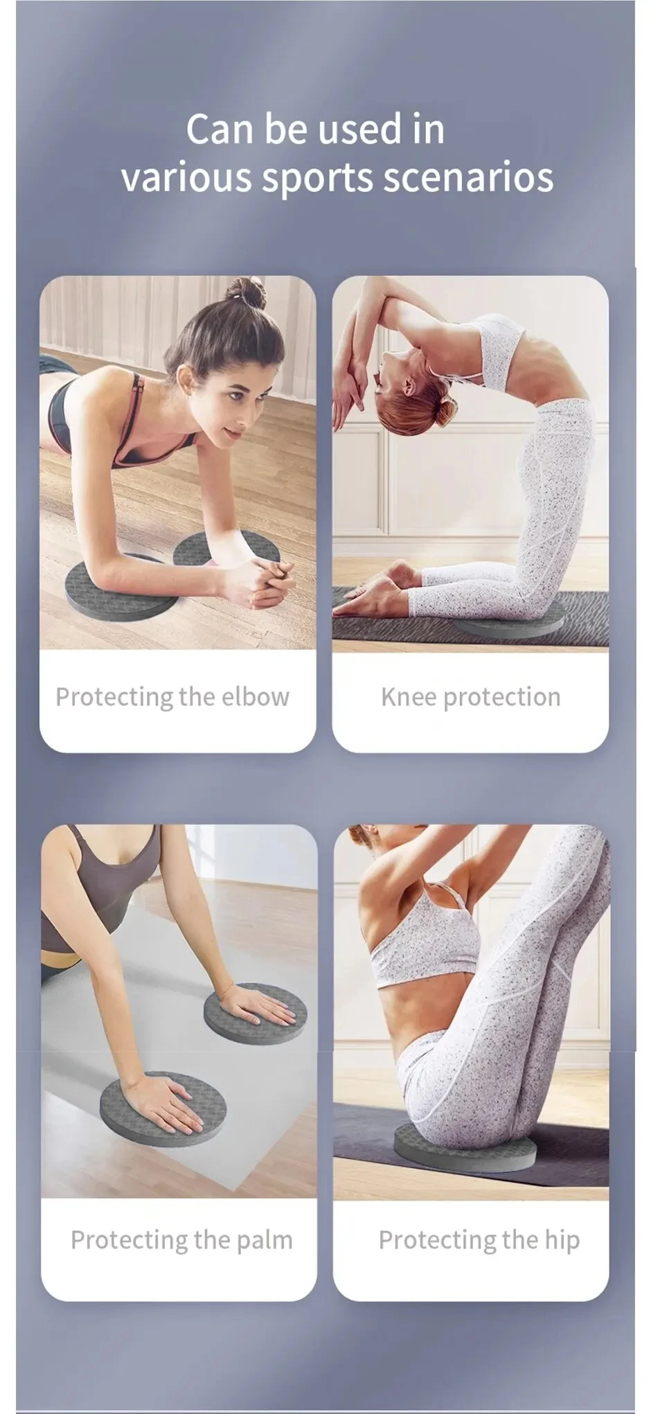 Yoga-Knieschützer, 2er-Pack, Yoga-Kniekissen, dicke Übungspolster für Knie, Ellenbogen, Handgelenk, Hände, Kopf, Schaumstoff, Pilates-Knieschoner – Detail 2