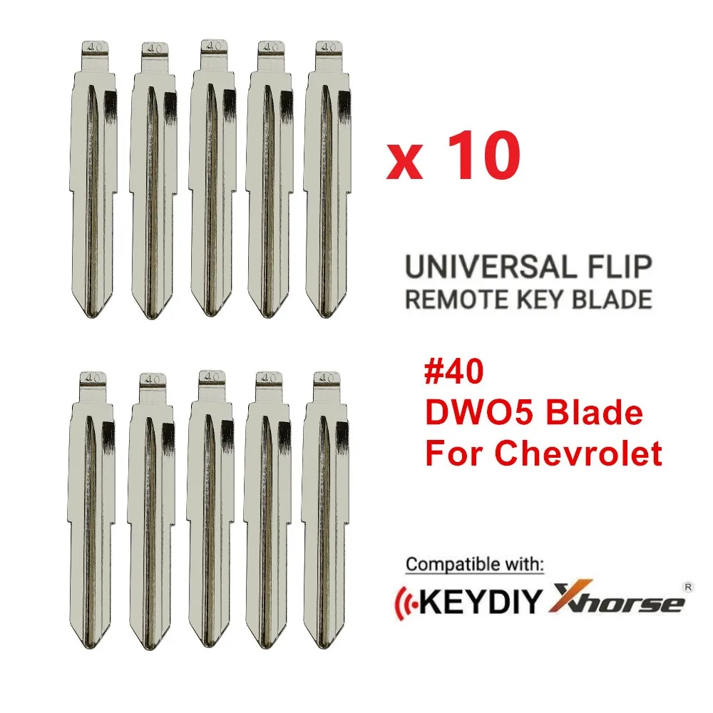 10pcs Flip Car Key Blade Metal Blank Uncut Flip KD VVDI Remote Key Blade #40 DWO5 for Chevrolet EPICA