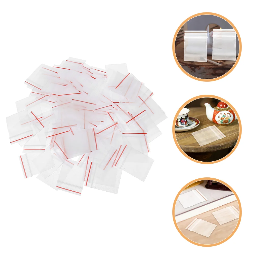 

100 Pcs Mini Bag Clear Organizer Bags Storage Small Pouch Accessories Model Dollhouse Sealed Sealing Pouches Tiny Jewelry