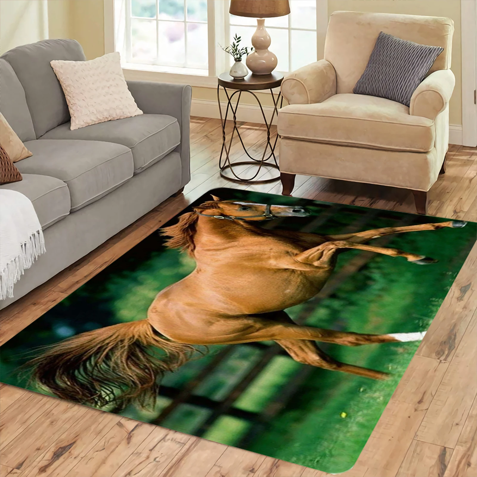 CLOOCL Animals Horse Carpets Fashion 3D Printed Flannel Floor Mats Carpet for Living Room Indoor Area Rugs Home Decor