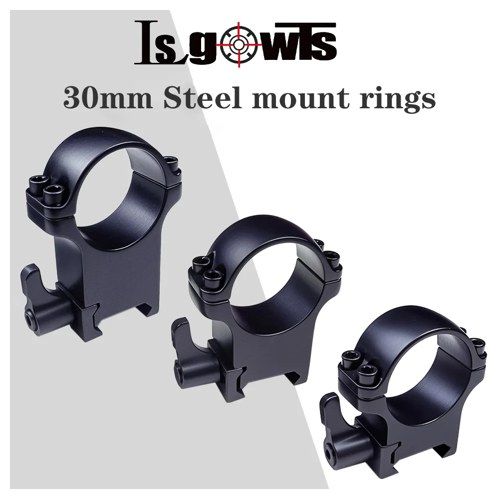 Rifle Scope Mount Ring Rifle Scope Mount Scope Mount Adapter 2Pcs /Set Steel Scope 30mm Rings Quick Release Low Medium High Profile For 21mm Rail Hunting Scopes Ring Mount