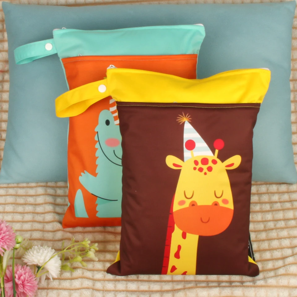 Reusable Waterproof Diaper Bag with Zippers