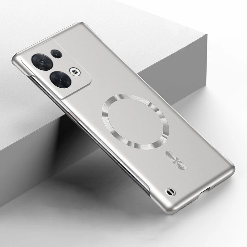 Sleek Magnetic Frameless Metal Phone Case with Matte Finish