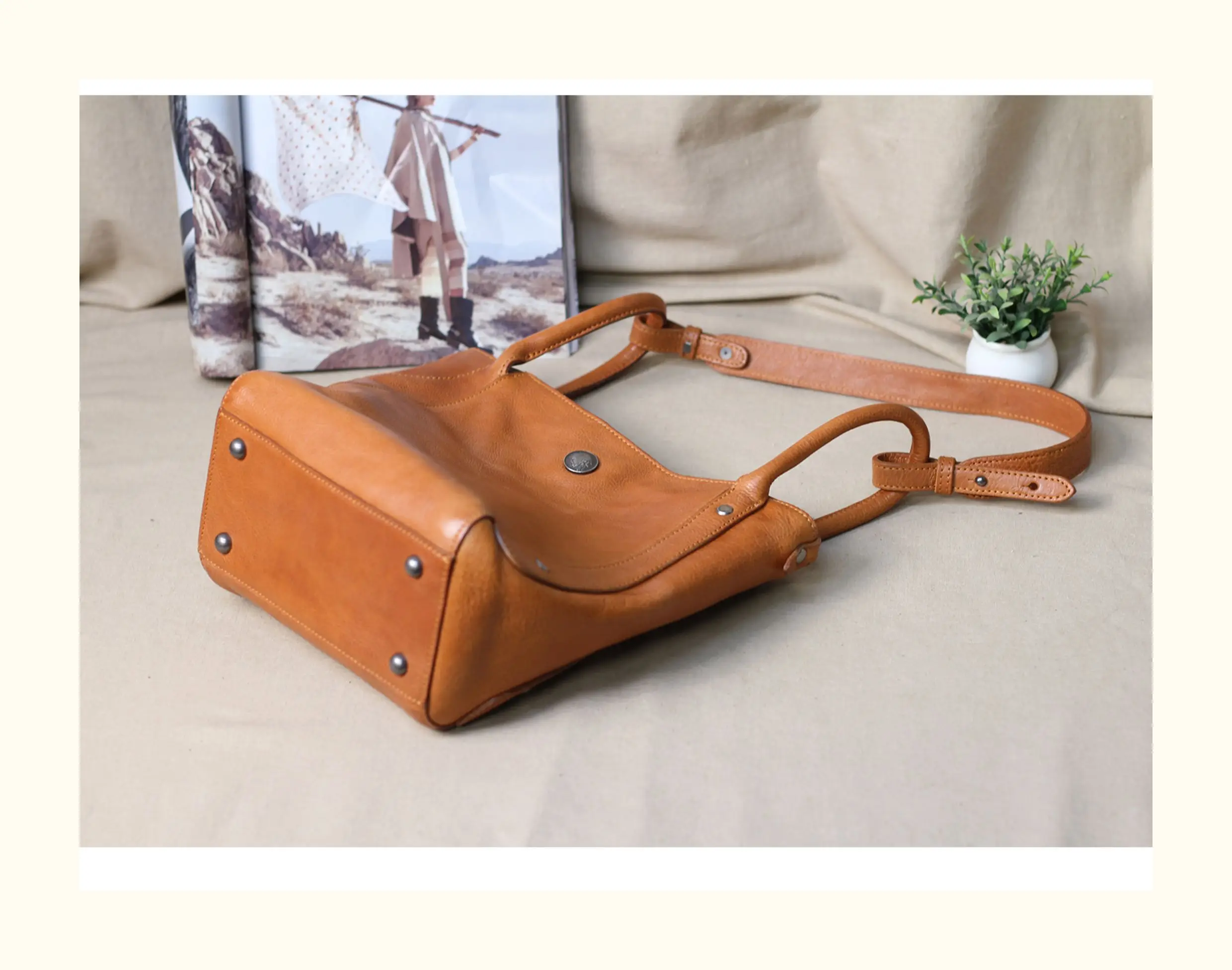 Outdoor-Reisen, luxuriöse Damen-Einkaufstasche aus echtem Leder, lässige Handtasche, Modedesigner, handgefertigte Umhängetasche aus weichem Rindsleder – Detail 7
