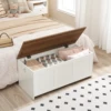 Storage Bench, 39.3" Retro Wooden Storage Chest, Wooden Storage Trunk, Toy Chest with Lift Top Entryway Organizer 2
