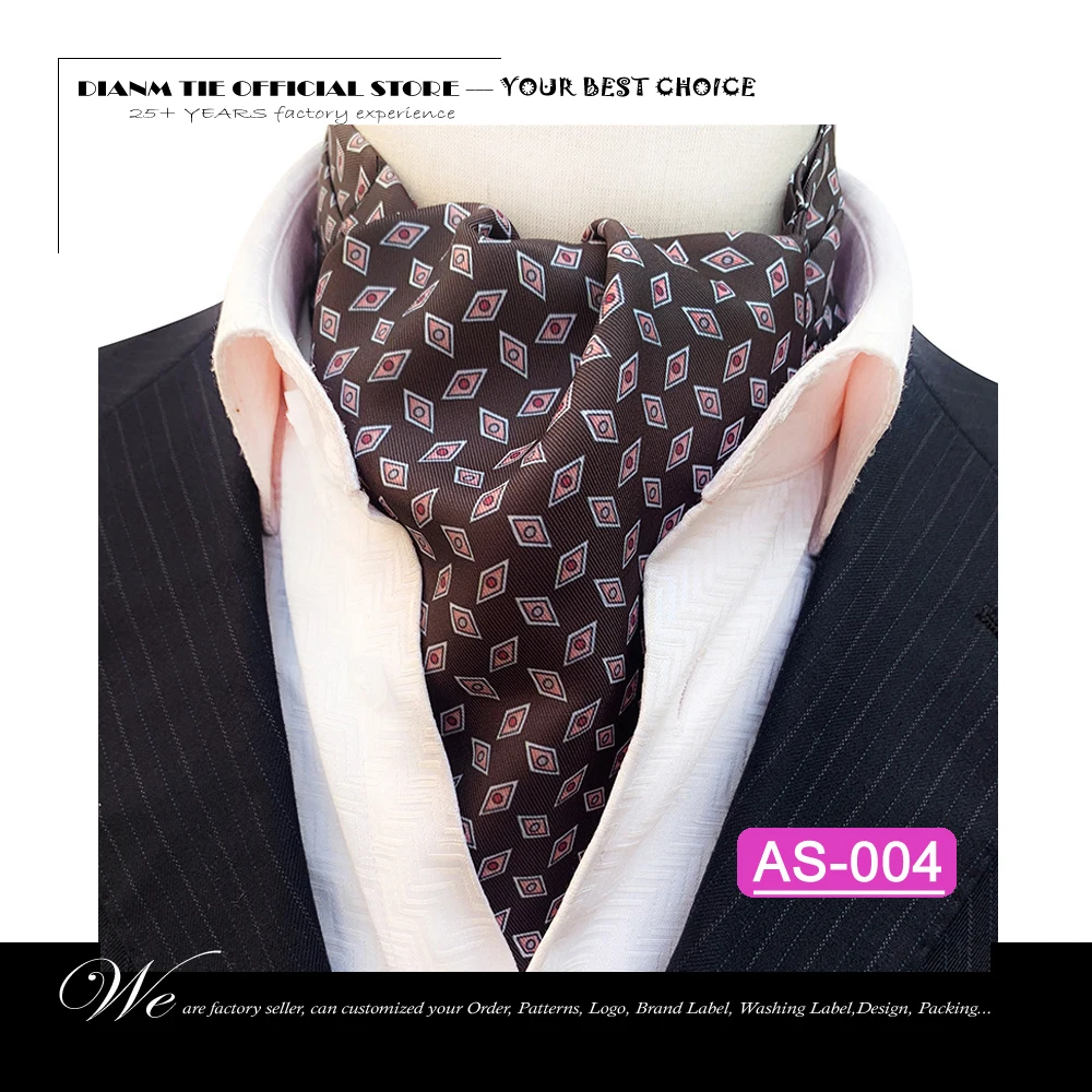 2023 Elegante Herren Ascot Krawatte Plaid Floral Krawatten Für Mann Polyester Jacquard Gewebte Krawatte Für Hochzeit Business Party Zubehör – Detail 9