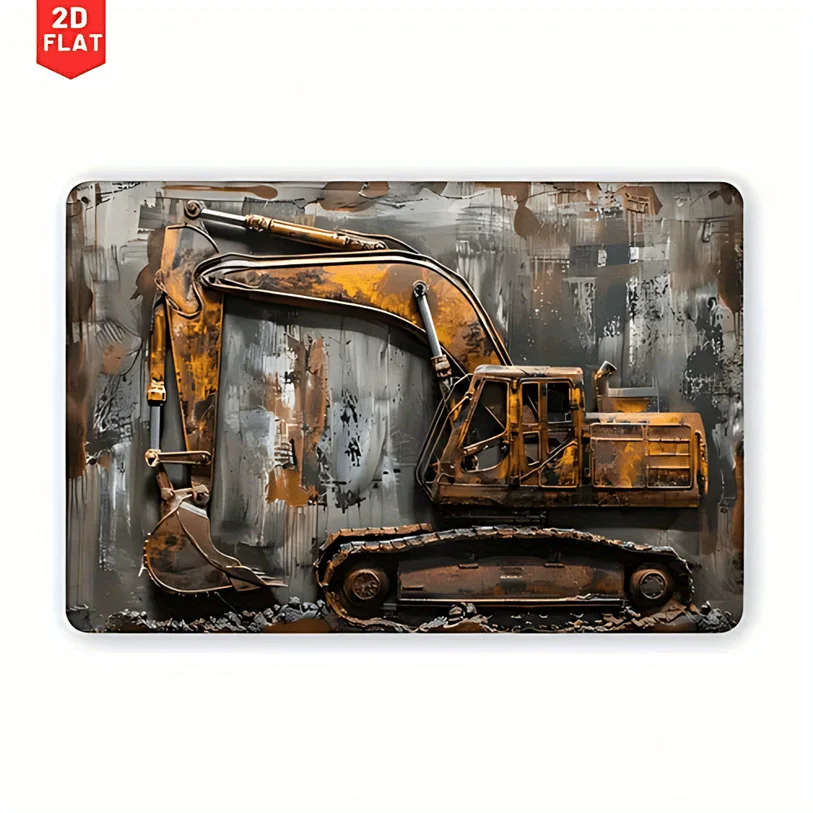 Fresh Look at Industrial Metal Wall Art Rustic Excavator Sculpture 2D Garage Decor