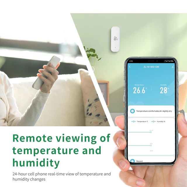 WIFI Temperature And Humidity Sensor Tuya Smart Home External Thermometer Detector Compatible For Alexa Smart Speaker 2