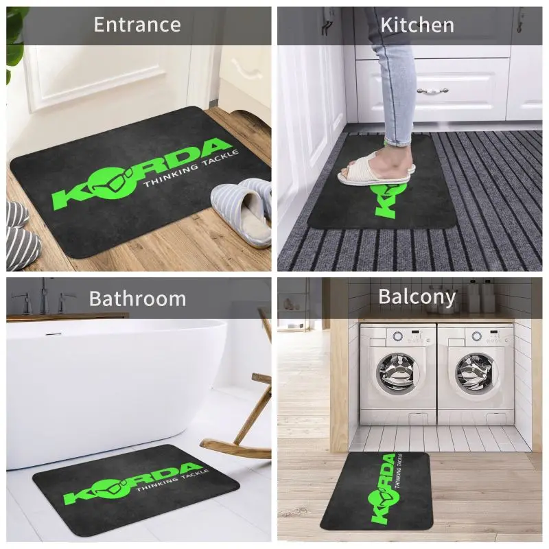 Gepersonaliseerde Korda Vissen Logo Deurmat Anti-Slip Vis Karper Visser Gift Badkamer Keuken Woonkamer Tapijt 40*60Cm