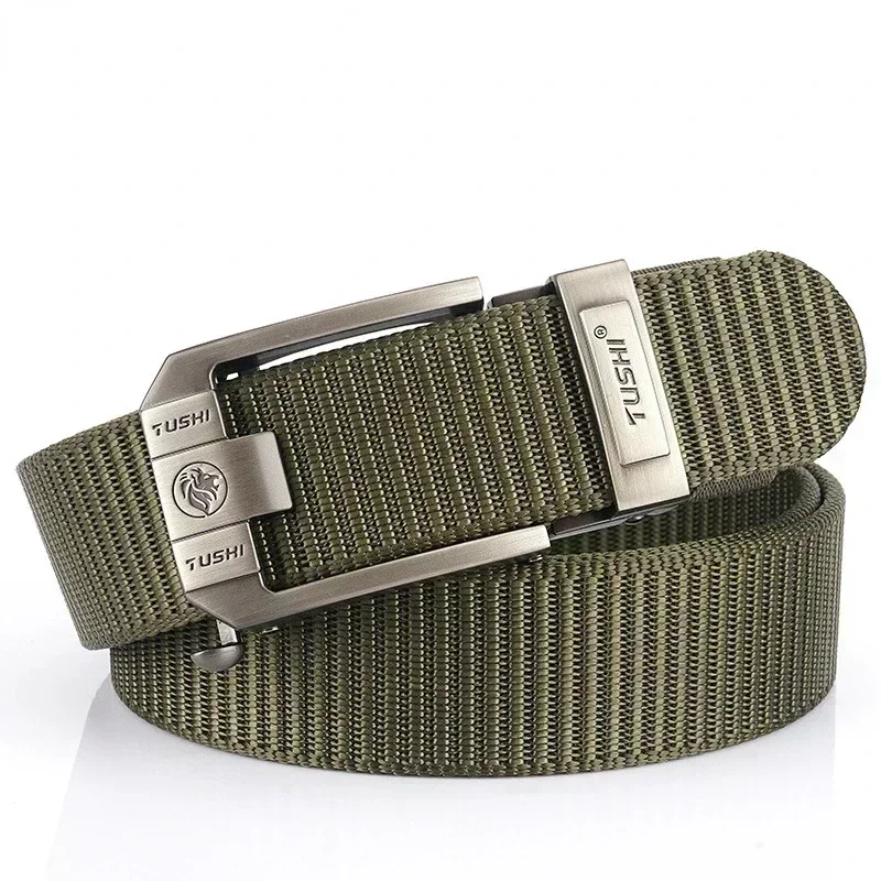 

Metal Automatic Buckle Canvas Men Belt Thick Nylon Jeans Pants Belt Casual Outdoor Multifunctional Tactical Designer Male Belts