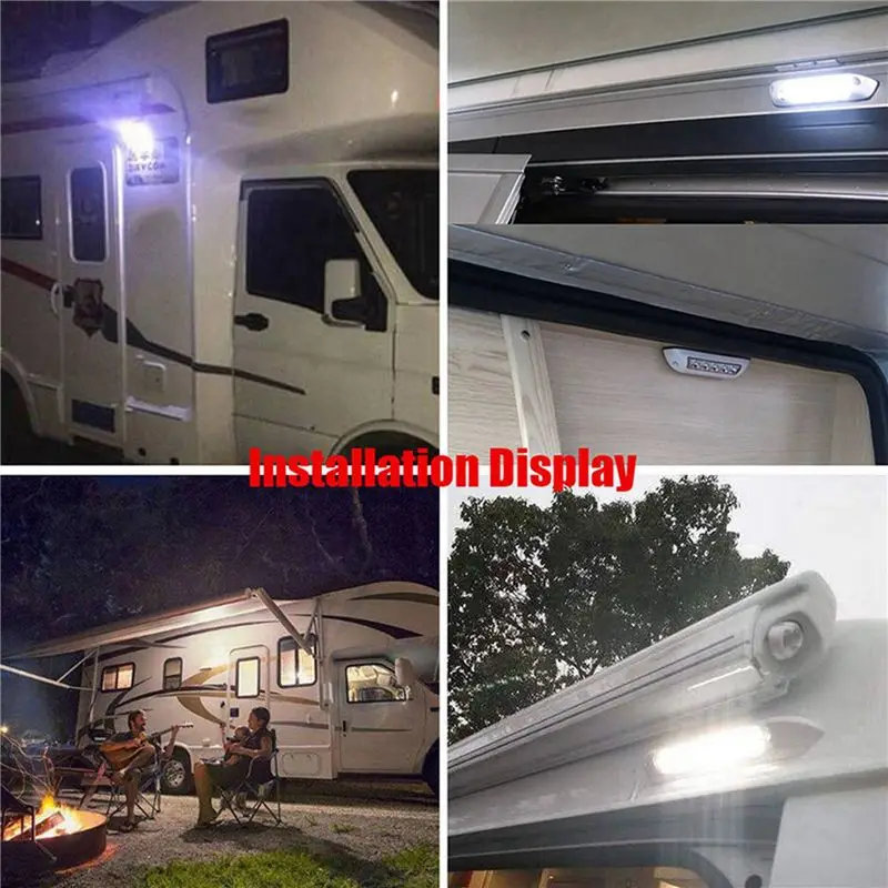 2X 9 LED 차양등 12V 24V 방수 256Mm 외부 캐러밴 모터홈 스트립 램프 화이트