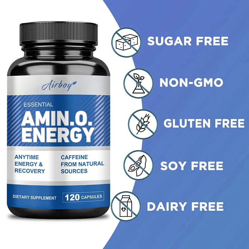 Amino Acid Capsules Helps Increase Strength Endurance Protein Synthesis Build Muscle Mass Abs Energy