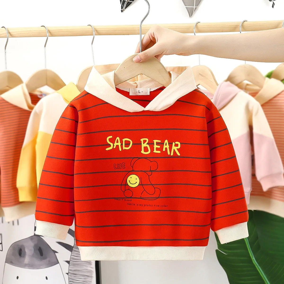 Tigger Cartoon Hoodies New Autumn Baby Newborn Tops Long Sleeved Hooded Sweatshirts Children Clothing Toddler Sweaters Boys