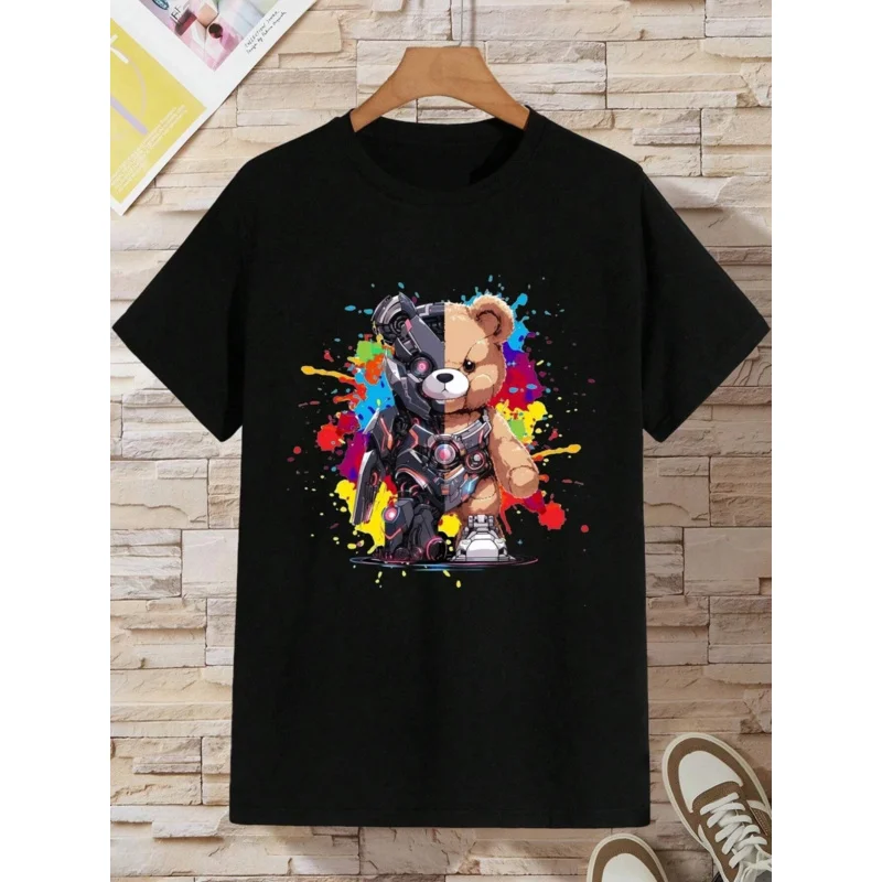 

Женская футболка с принтом медведя воина, повседневные футболки для творчества, уличные футболки в стиле хип-хоп, базовые универсальные футболки с коротким рукавом