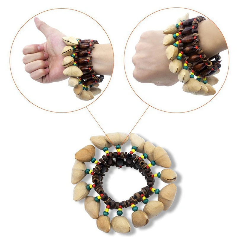 NALFI-Indonesian Handmade Fruit Shell Hand Bell Fruit Adult Children Dance Performance Rhythm Instrument Hand Bell