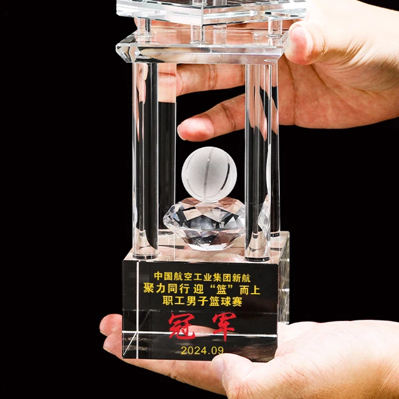 Customized Table Tennis, Billiards, Golf, Bicycle, Balls Crystal Trophy, Gold Silver Copper Creative Sports, Award Souvenir, 1Pc