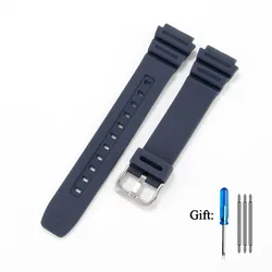 Silicone Watch Strap - 18mm Soft Waterproof Wristband - 18mm (Blue)