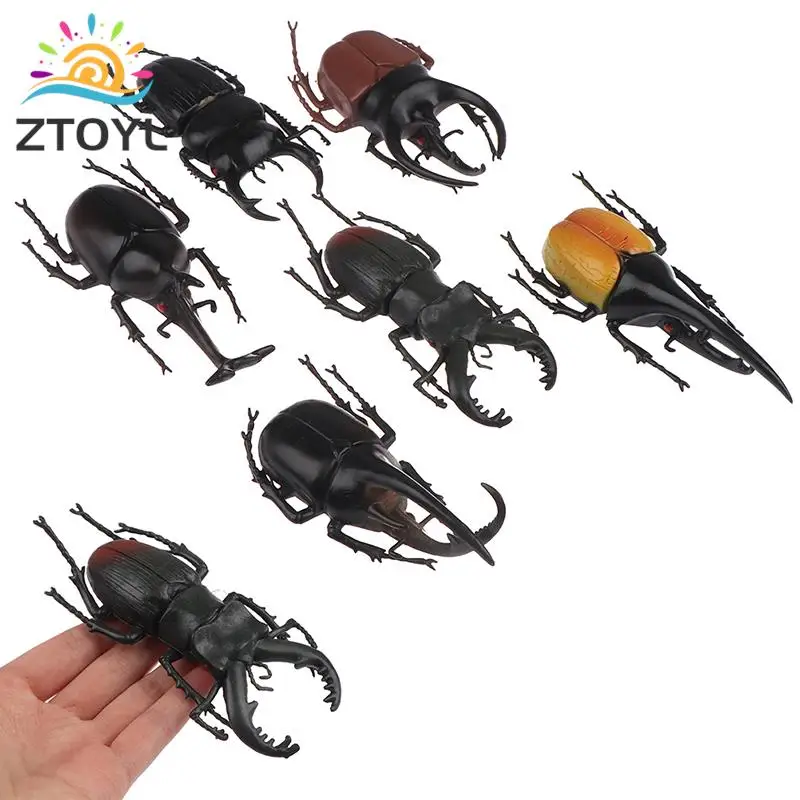 

6 style 13cm simulation beetle Toys Special Lifelike Model Simulation insect Toy nursery teaching aids joke toys