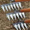 New Iron Gardening Hoe Weeding Rake with Glove Agricultural Tools Grasping Raking Loosening Soil Artifact Harrow Garden Tools 6