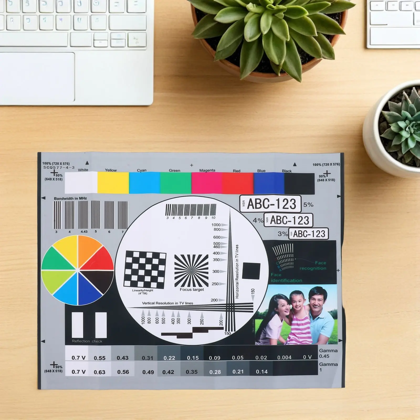 모니터용 색상 보정 컬러 휠 차트 카메라용 해상도 디스플레이 테스트 카드 스튜디오 모니터링 액세서리
