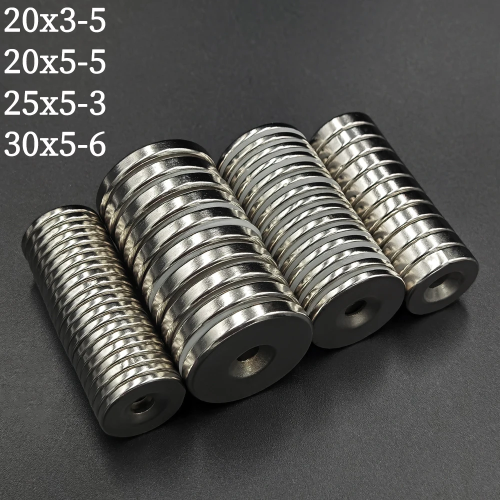 Neodymium Magnets Super Strong Neodymium Magnets 8/10/12/15/20/25/30mm x3/4/5/6mm Small Circular Round Magnet with Screw Hole in center