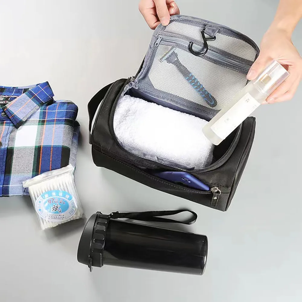 

Unisex Travel Cosmetic Bag Functional Hanging Zipper Makeup Case Necessaries Organizer Storage Pouch Toiletry Make Up Wash Bag