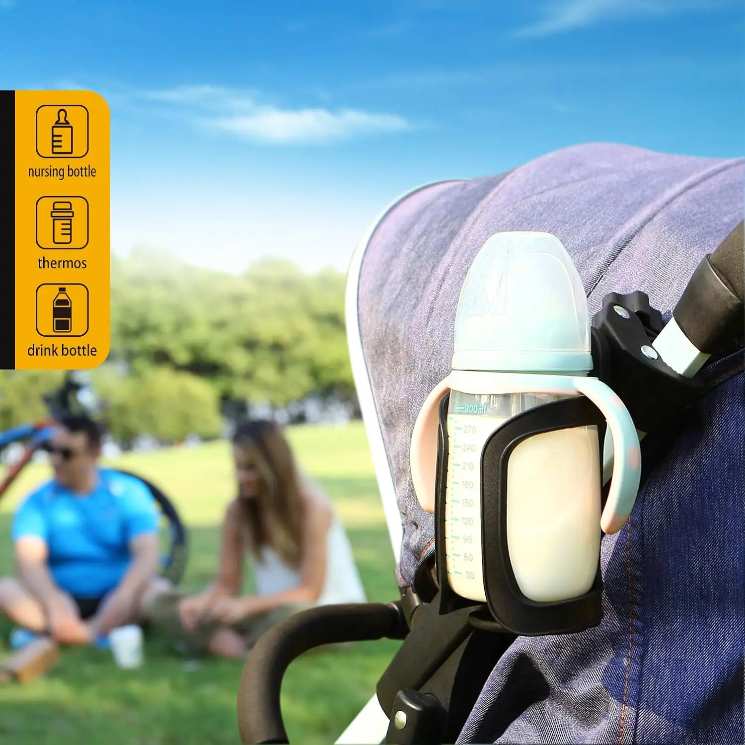 Bicycle Bottle Holder Bike Cup Holder Bike Water Bottle Holders Universal 360 Degrees Rotation Cup Holder for Bicycle Stroller Scooter Walker