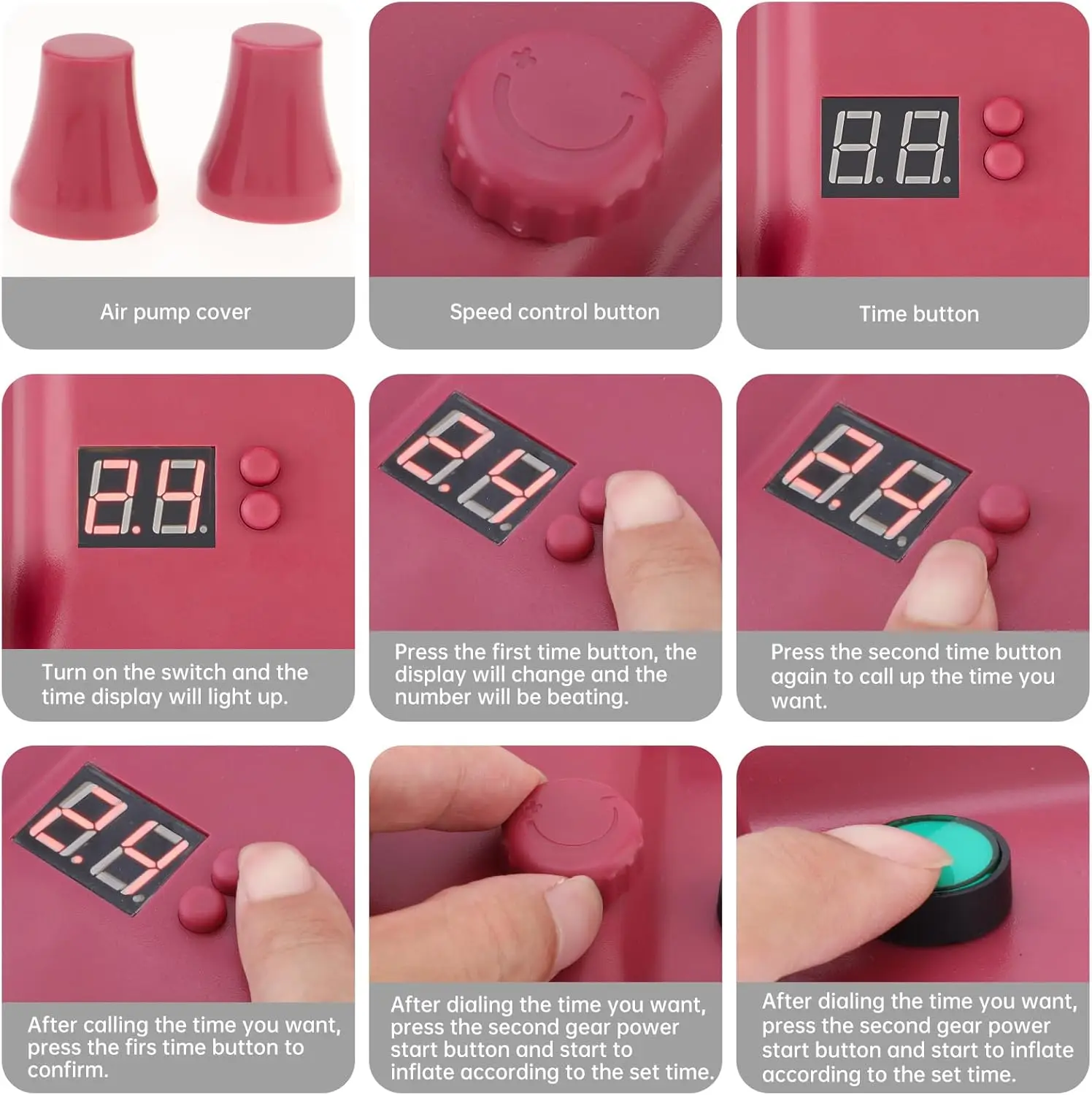 Portable Electric Balloon Blower Pump, Dual Nozzle Balloon Air Inflator, 110V 680W with 2 Inflation Nozzles for Decoration