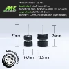 5 SET 1/64 Staggered Front Small Wheel Rear Large Wheel 10.7mm+12.7mm XS Series Alloy Car Tuning Wheel Plated Silver 6