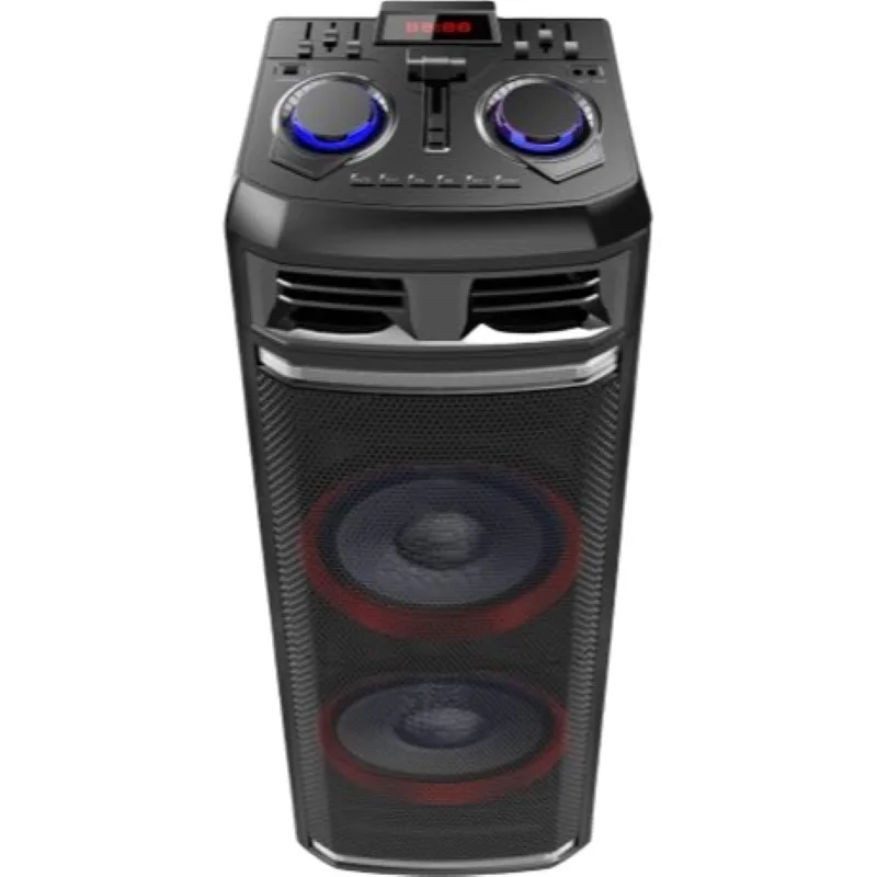 HS-TD1298 더블 12 인치 BT 휴대용 트롤리 스피커 파티 스피커 원격 USB 기능 Led 조명