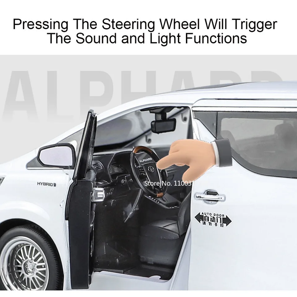 1/18 トヨタ アルファード 全開閉 ホワイト ライト 海外 ライセンス品 1/18 トヨタ アルファード 全開閉 ホワイト ライト 海外 ライセンス品