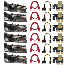 

6PCs VER009 USB 3.0 PCI-E Riser 009S Por Express 1x 4x 8x 16x Extender Temperature Sensor Adapter Card SATA 15pin to 6pin Power