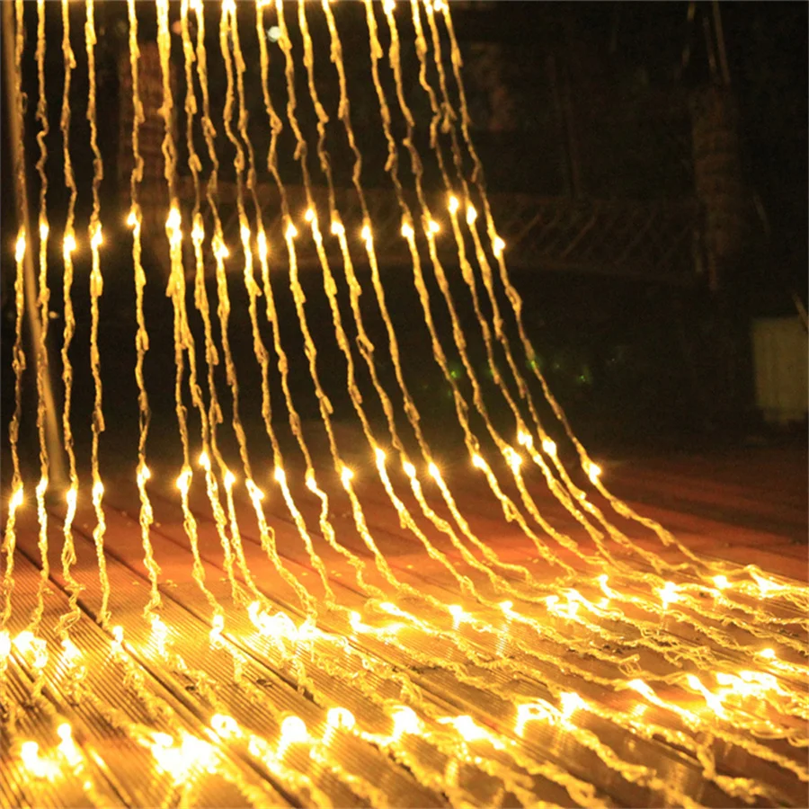 

Creative LED Waterfall Meteor Shower Twinkle Curtain String Lights Home Decoration Christmas Wedding Garland Icicle Fairy Lights