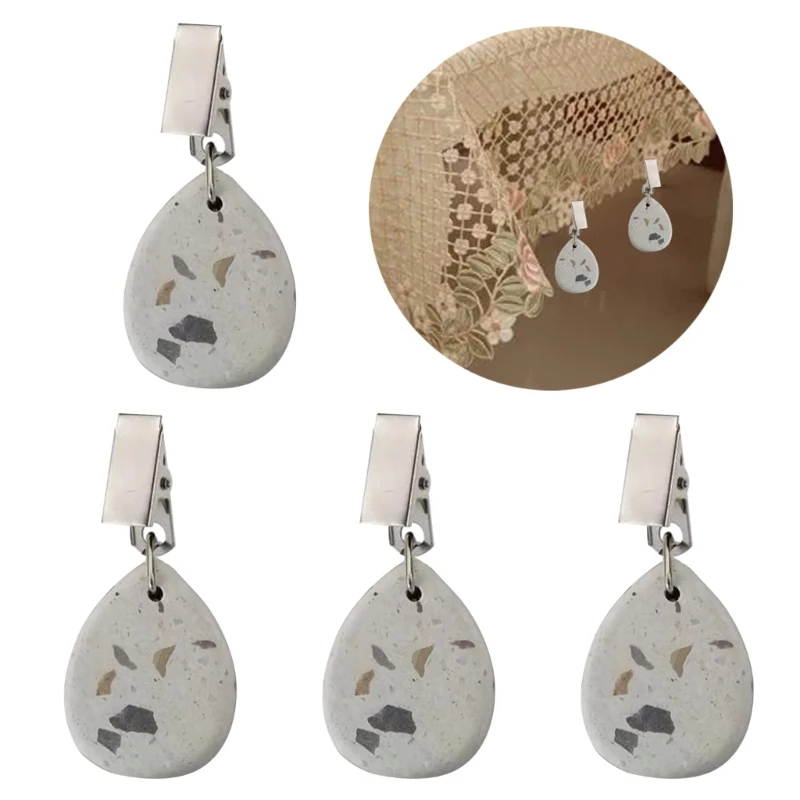 

4Pcs Table Cover Weights Stone Iron Tablecloths Pendants Table Cloth Pendant Tablecloth Clips Tablecloth Weights Clips